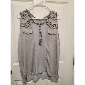 Women's POL Top Size S Gray & Black
